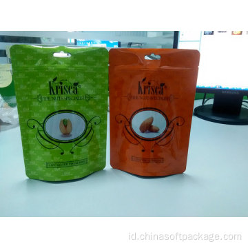 Kacang Pistachio Kacang Kemasan Disesuaikan Makanan Stand Up Pouch